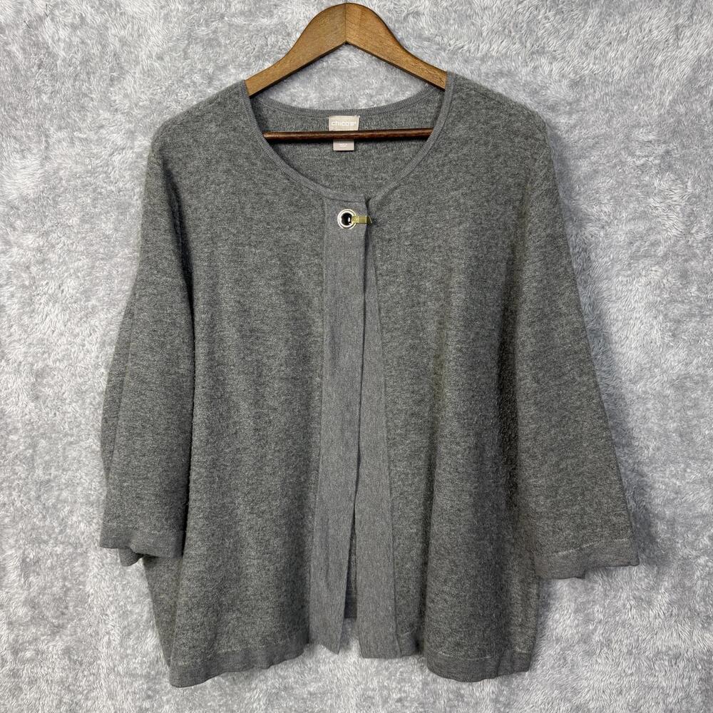 Womens Chico Knit Cardigan Sweater with Metal Toggle Closure
